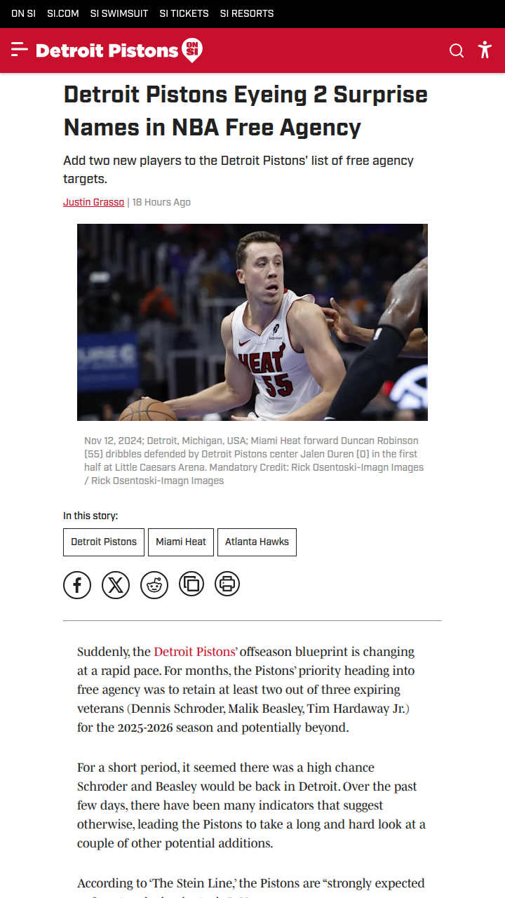 Pistons Pivot: LeVert & Robinson Rumors!