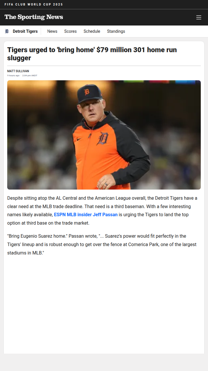 Should Tigers Bring Back Power Bat Suarez?