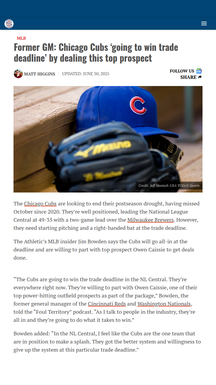 Cubs Ready to Deal Caissie—All-In for October?