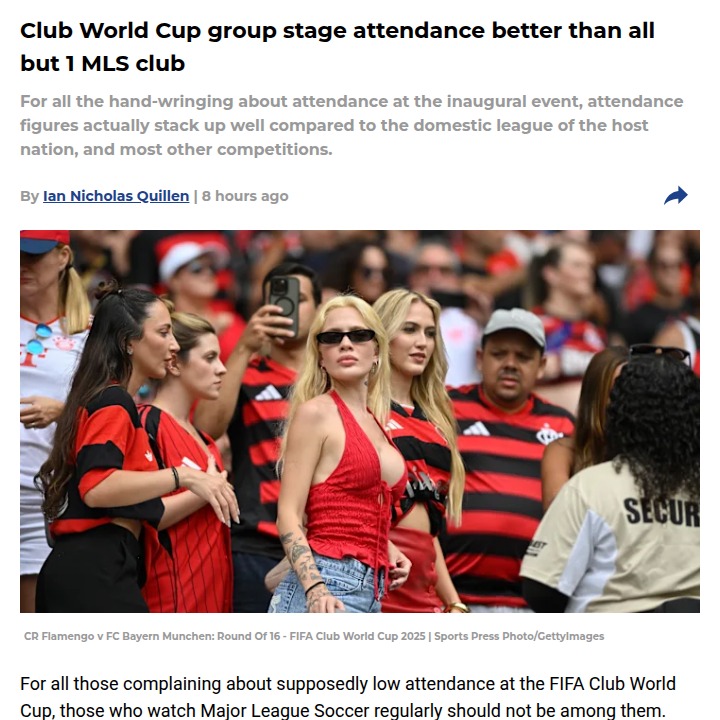 CWC Attendance Outscores Most MLS Clubs!