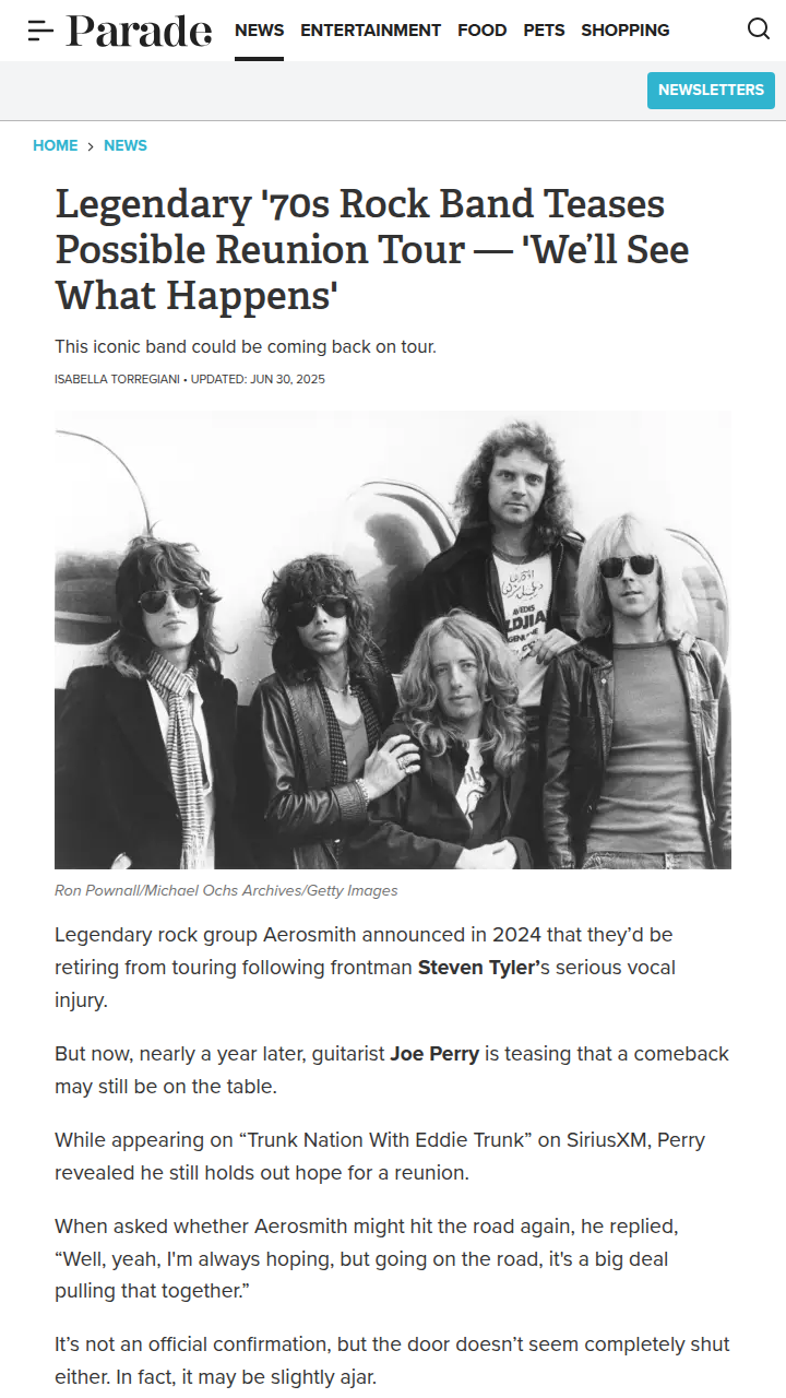 Aerosmith Comeback? Perry Drops Hints 👀