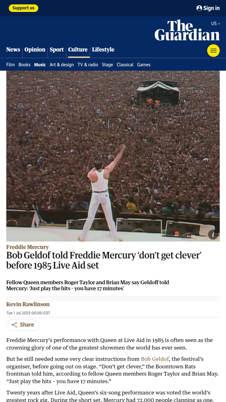 Geldof vs Freddie: Live Aid Showdown! 🎤
