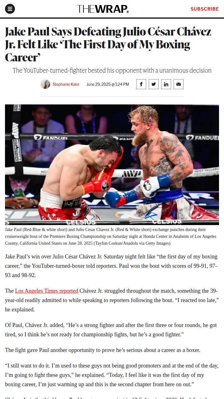 Jake Paul’s ‘Real’ Start: Chavez Jr. Fallout