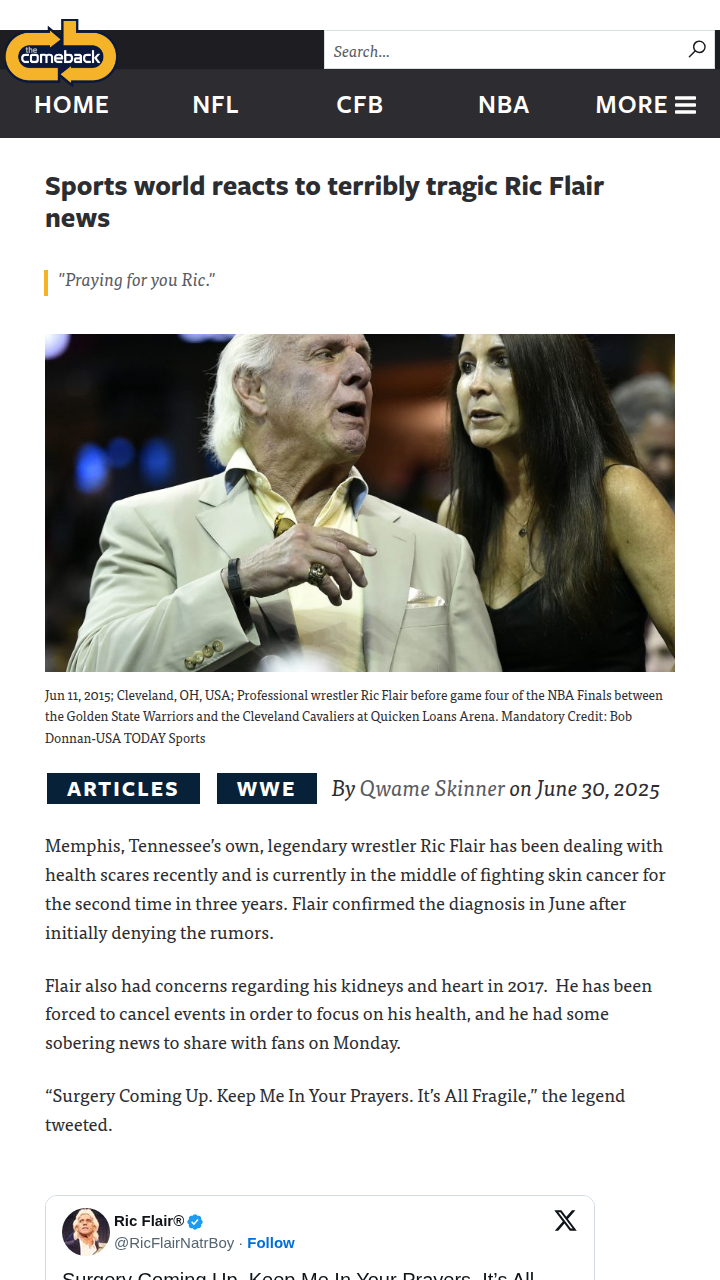 Nature Boy Faces Another Tough Opponent