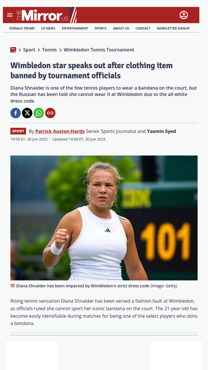 Shnaider’s Bandana Ban: Wimbledon Drama!