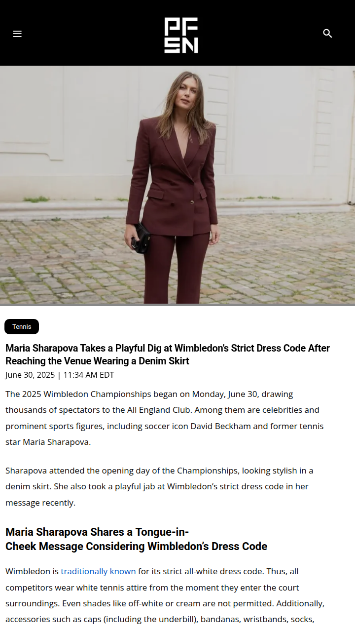 Sharapova’s Denim Skirt Sparks Wimbledon Buzz