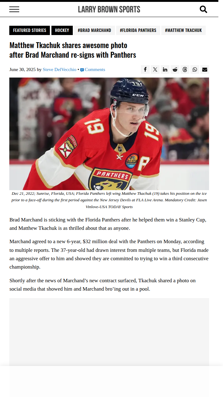 Tkachuk & Marchand: Poolside Panthers Vibes