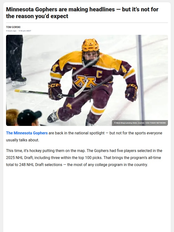 Gophers Hockey: Draft Kings Again!
