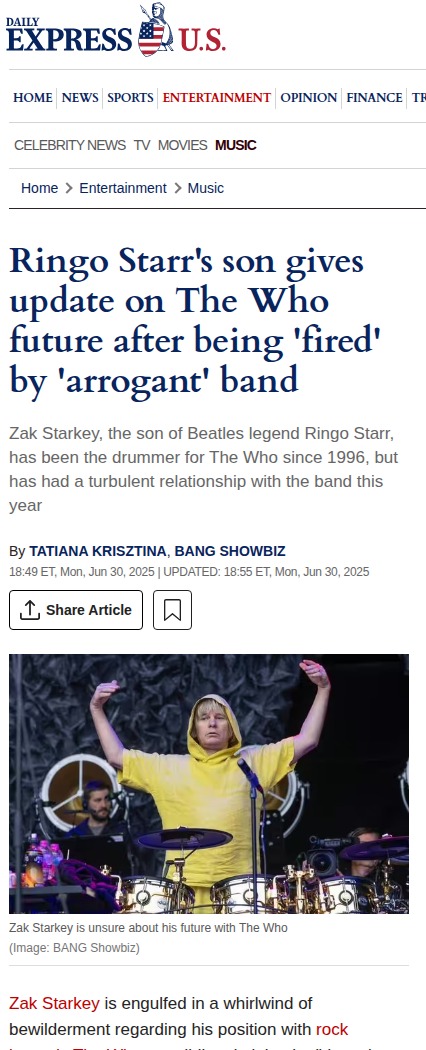 Zak Starkey’s Wild Ride with The Who 🎸