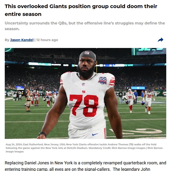 Big Blue’s Real Problem: The O-Line Woes