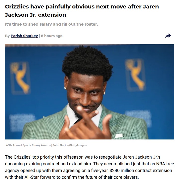 Grizzlies’ Next Big Move After JJJ Payday?
