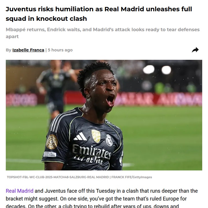 Can Juve Survive Los Blancos’ Full Power?
