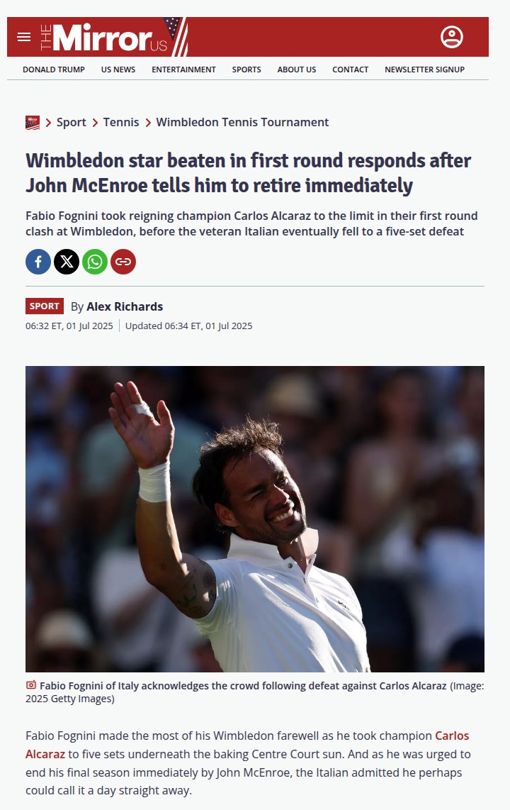 Fognini’s Epic Farewell vs. Alcaraz: Too Soon?
