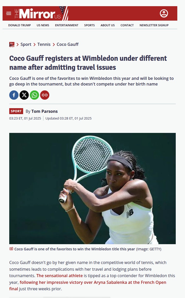Coco Gauff’s Name Game at Wimbledon