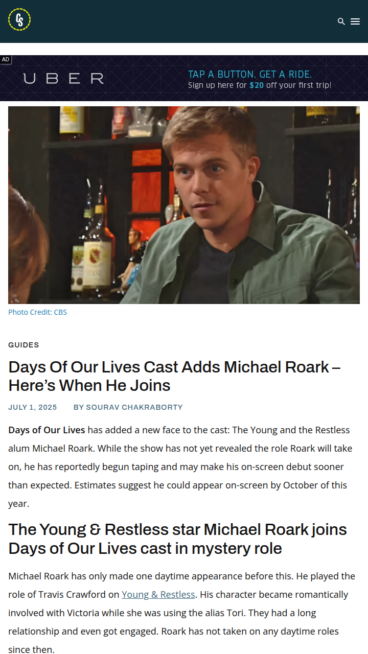Michael Roark Joins DOOL—Mystery Role! 👀