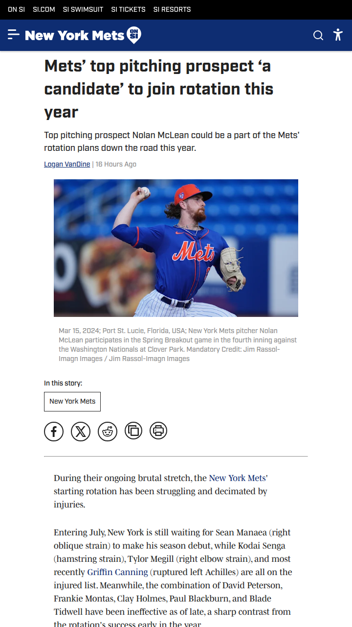 Is Nolan McLean the Mets’ Next Ace?