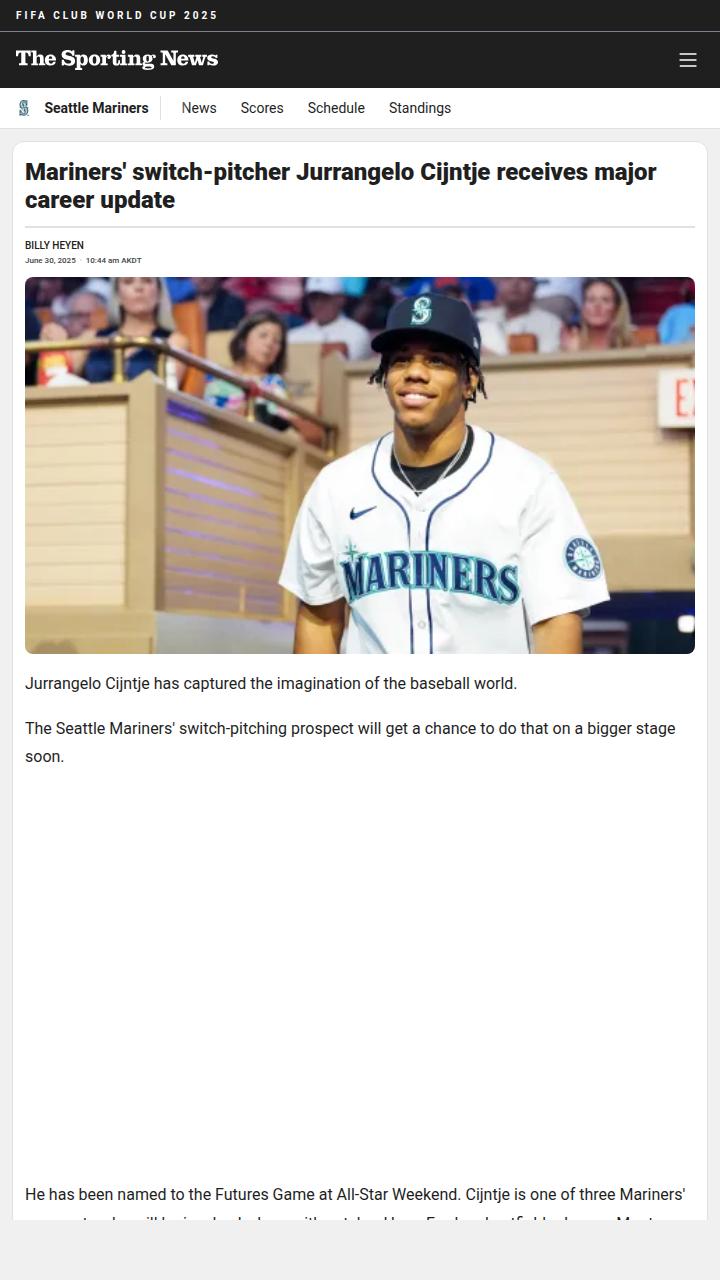 Switch-Pitching Phenom Cijntje Hits Futures Game