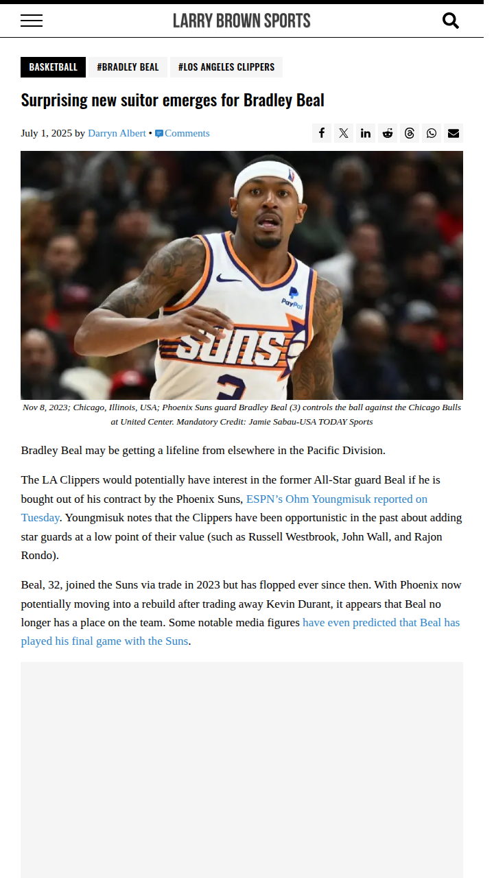 Clippers Eye Beal: Pacific Power Shift?