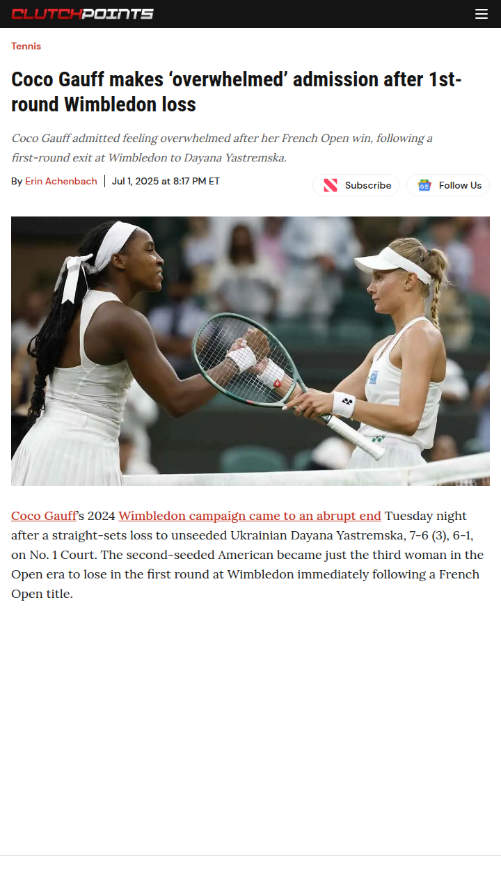 Gauff’s Wimbledon Woes: Overwhelmed or Outplayed?