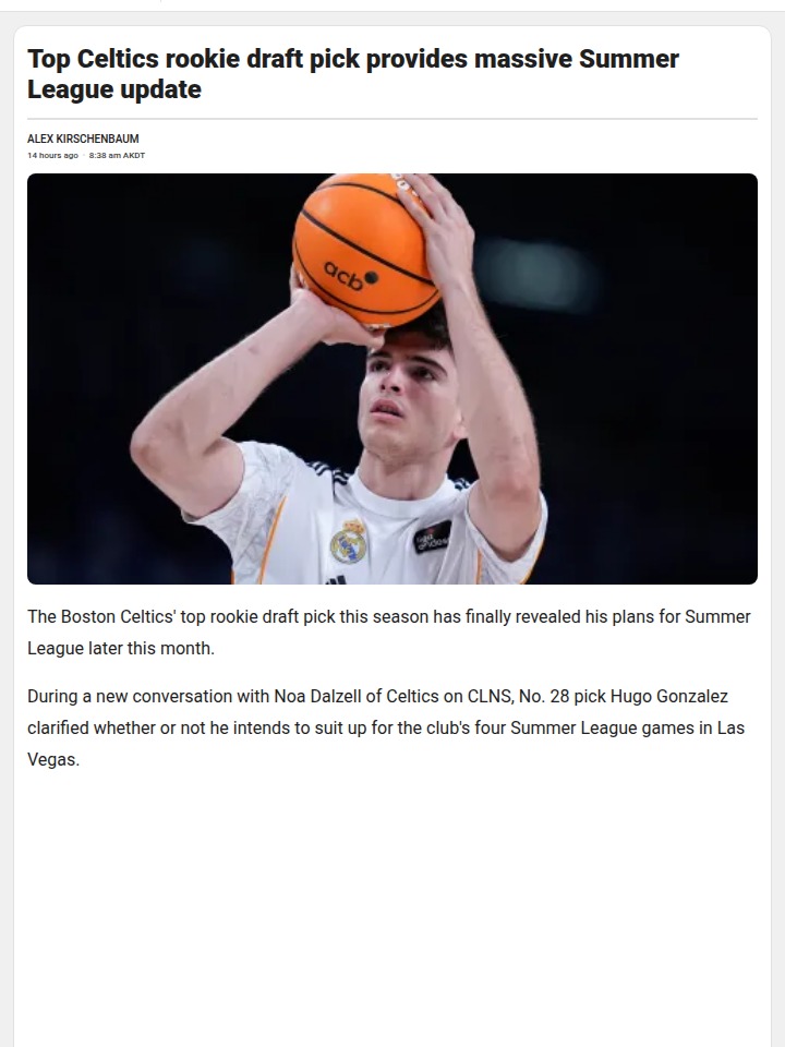 Hugo Gonzalez Eyes Summer League Debut