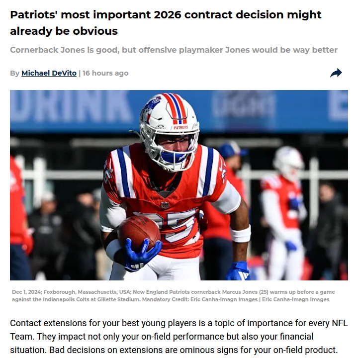 Is Marcus Jones the Pats’ Secret Weapon?