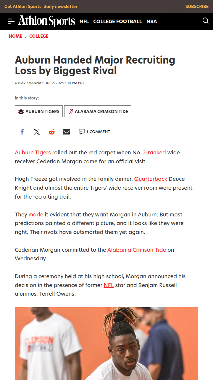 Tigers Lose Top WR to Bama—What’s Next?