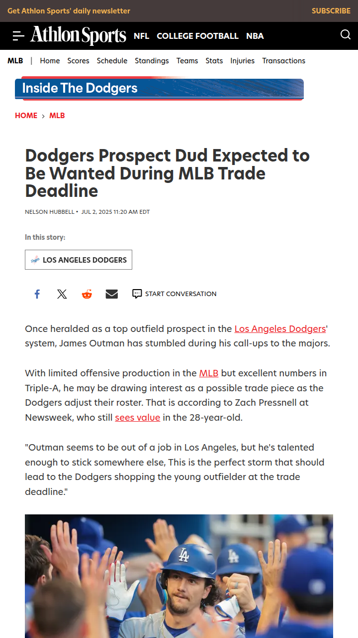 Is Outman the Key to Dodgers’ Next Big Trade?
