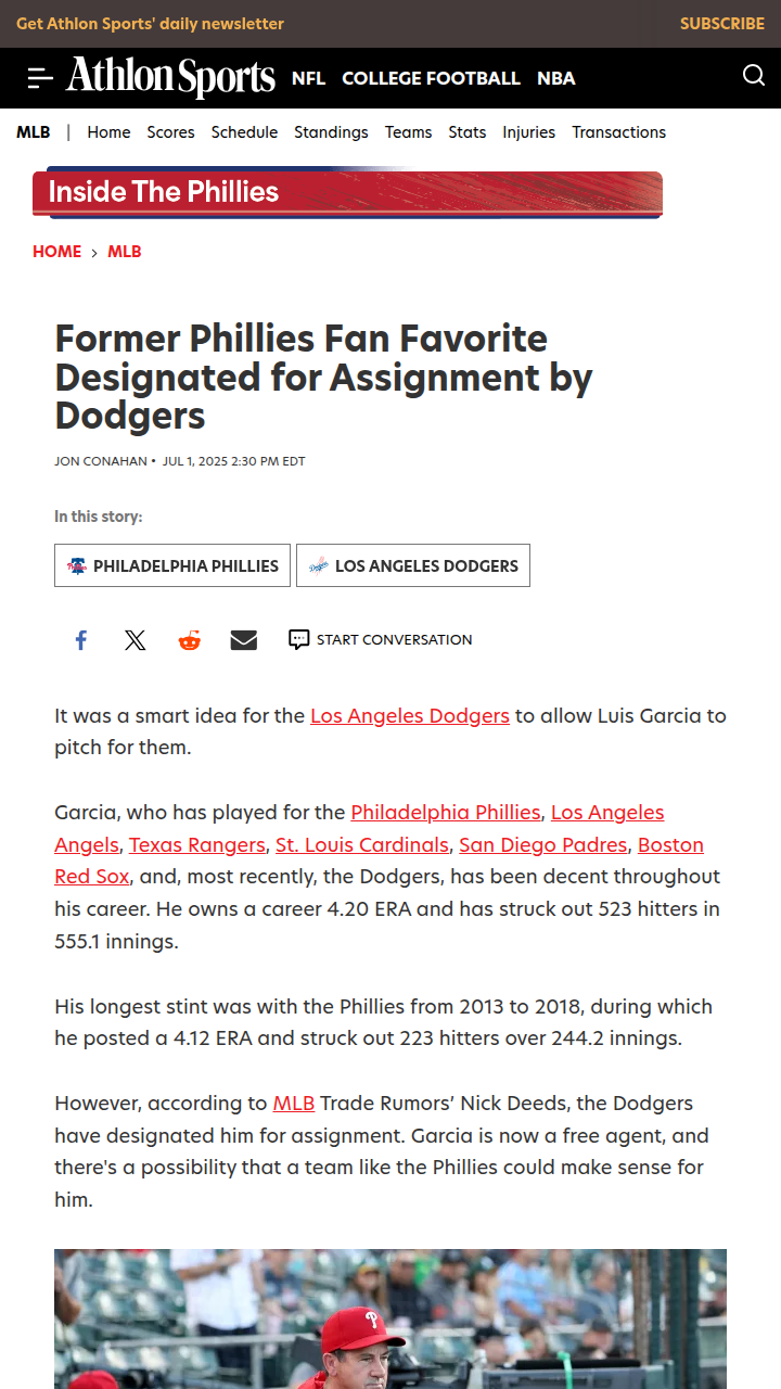 Could the Phillies Bring Back Luis Garcia?