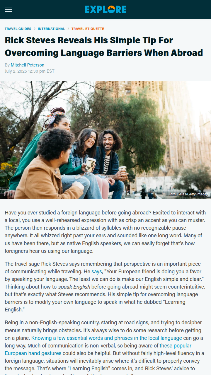 Rick Steves’ ‘Learning English’ Travel Hack
