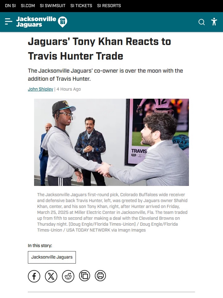Jags Go All-In for Two-Way Phenom Hunter