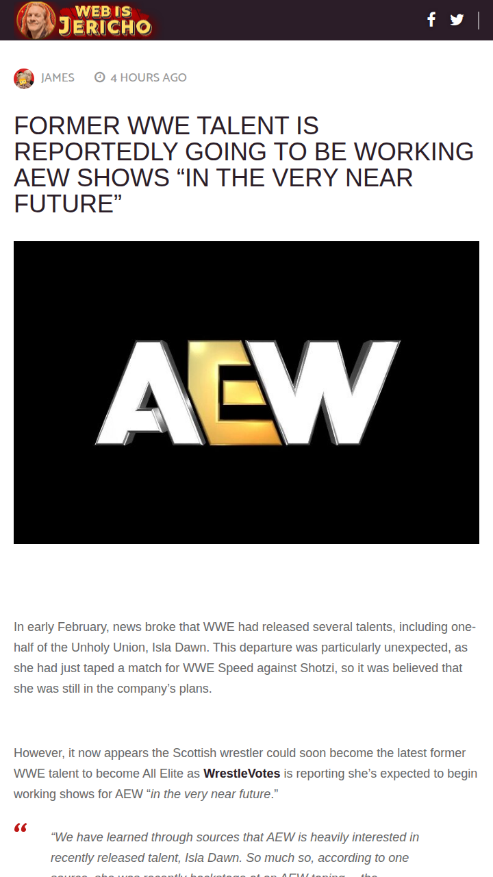 Isla Dawn Jumping Ship to AEW Soon?
