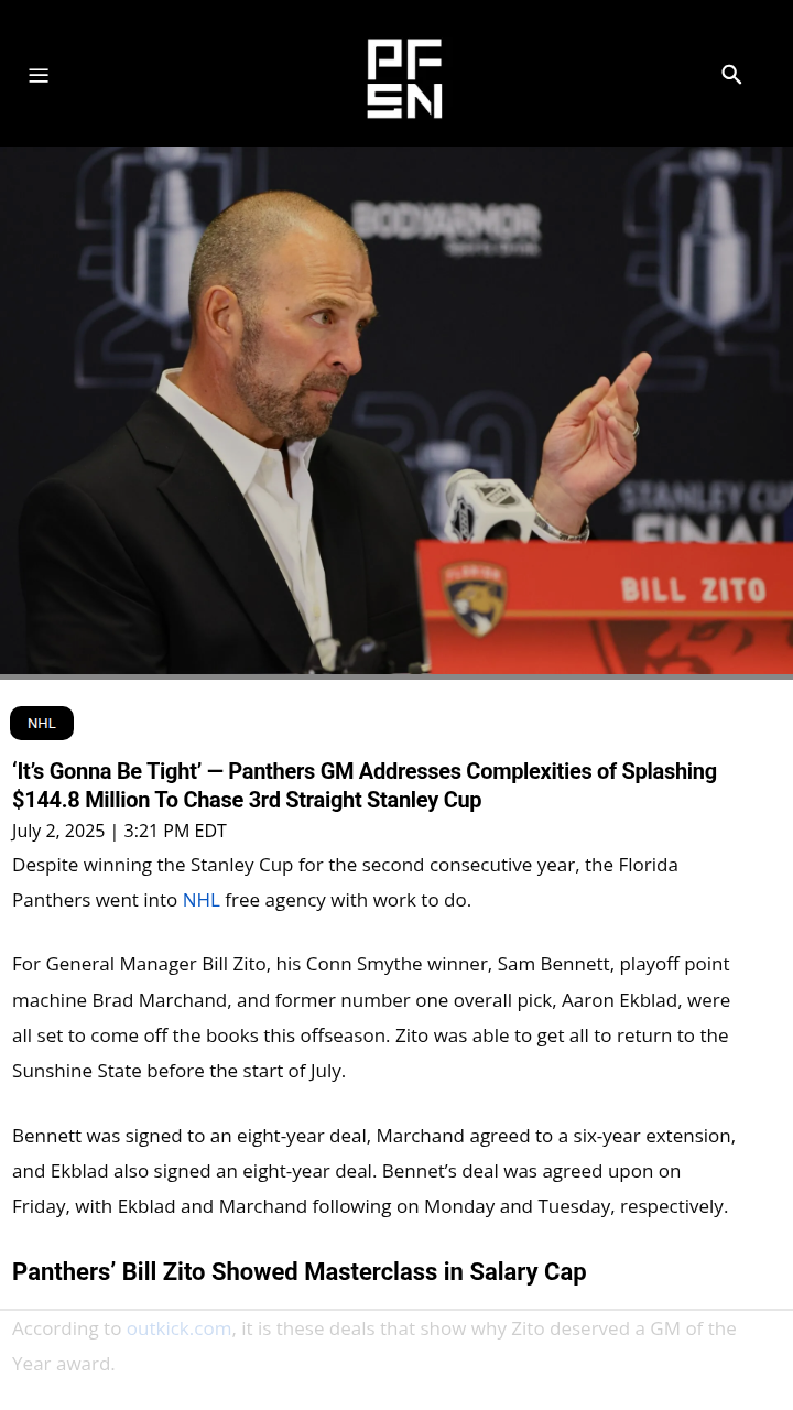 Zito’s Cap Magic: Panthers’ Core Locked In