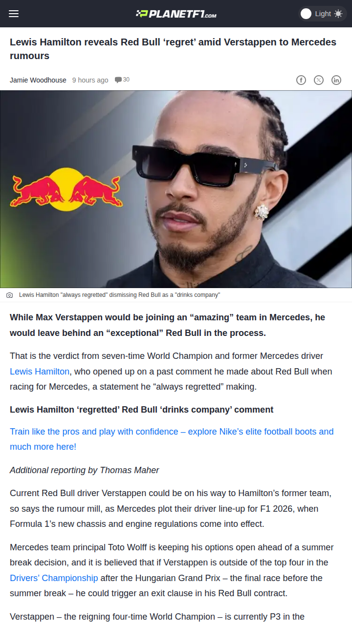 Hamilton’s Red Bull Regret & Max Rumors