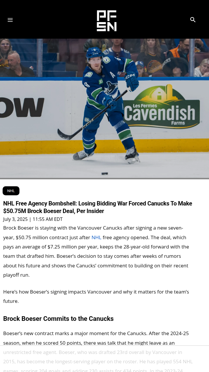 Boeser Stays! Canucks Win Free Agency Battle