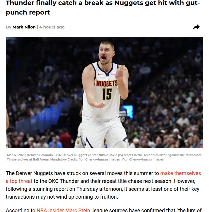 Thunder Fans Celebrate Nuggets’ Valanciunas Woes