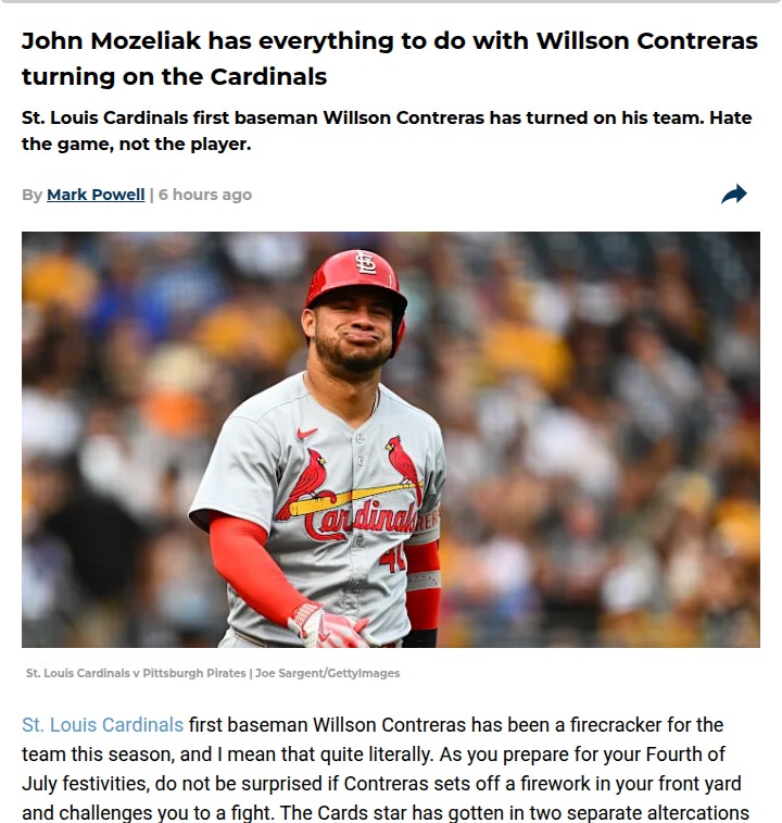 Is Willson Contreras Sending a Message?