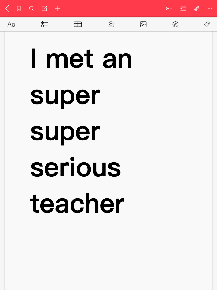 I met an super super serious teacher