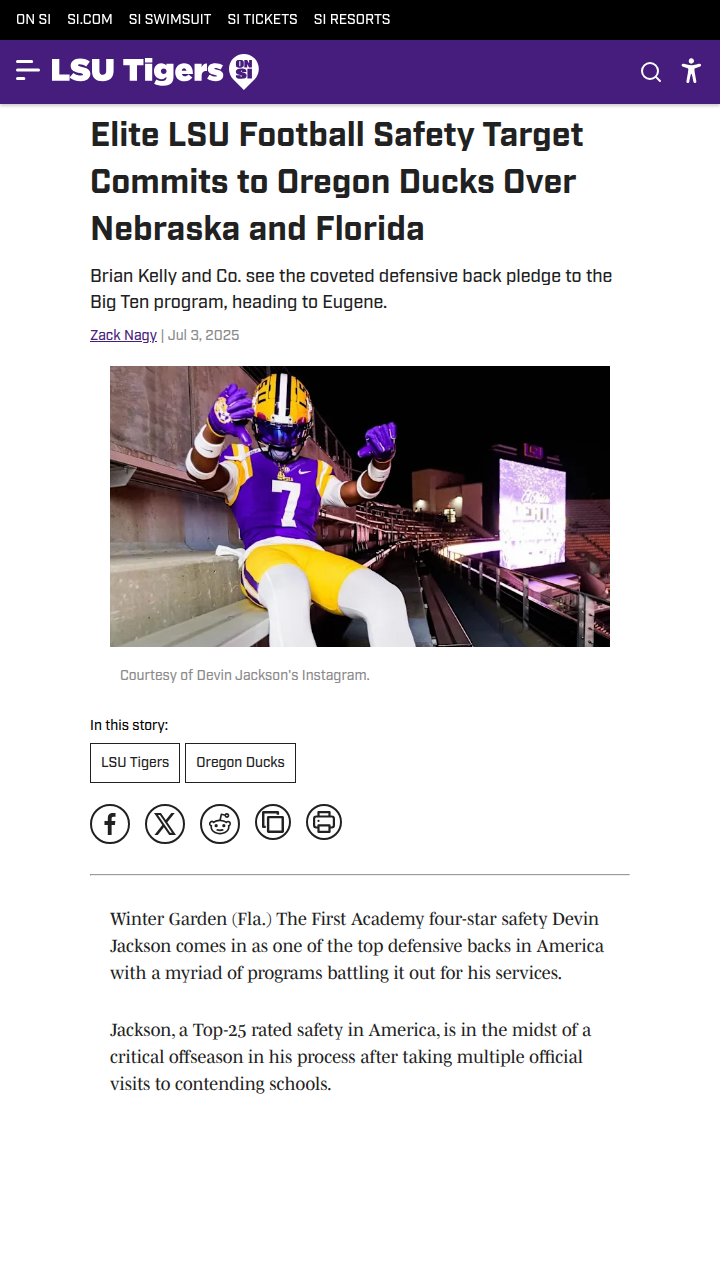 Ducks Snag Top Safety From LSU’s Grasp!