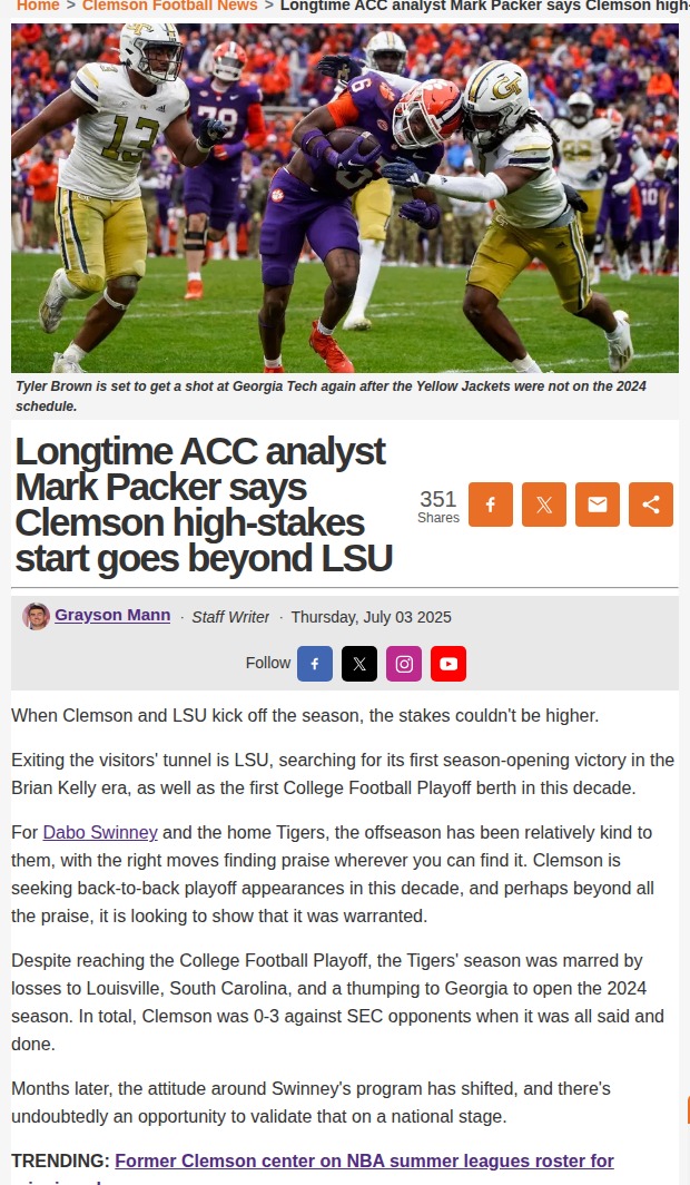 Can Clemson Silence SEC Doubters Early?