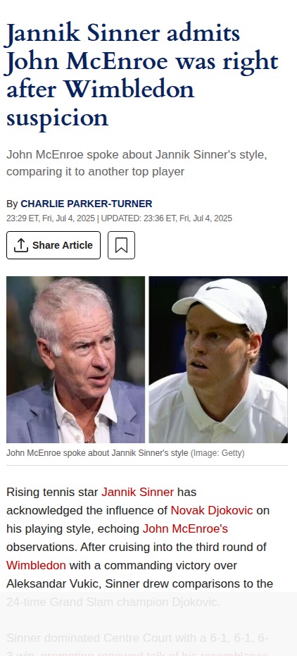 Sinner’s Game: Next Gen Novak?