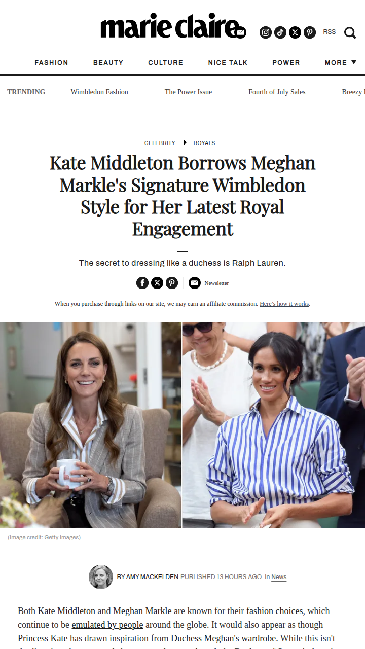Kate Copying Meghan’s Wimbledon Look? 👀