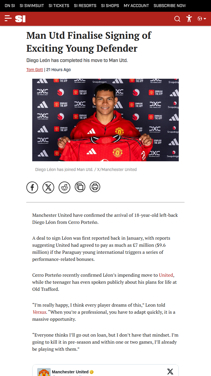 Red Devils Land Paraguay’s Rising Star