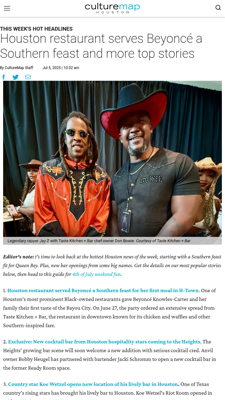 Beyoncé’s H-Town Feast Sparks Debate 🍗