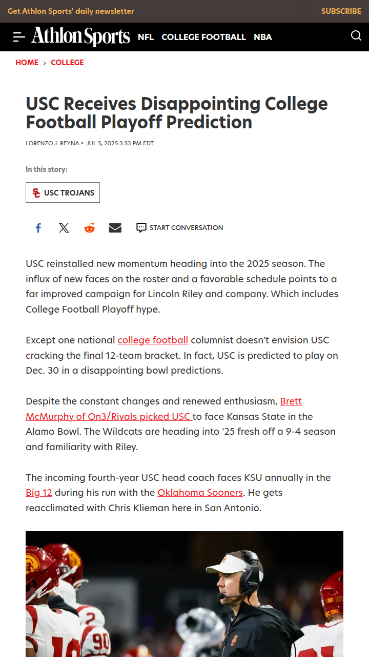 Alamo Bowl for USC? Riley vs. K-State Again!