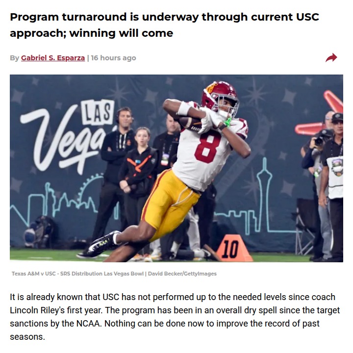 Are the Trojans Finally Turning the Corner?