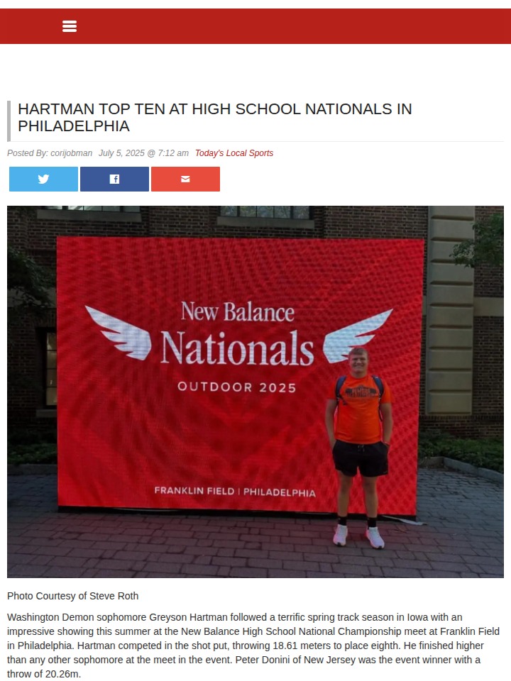 Demon Hartman Outshines Upperclassmen