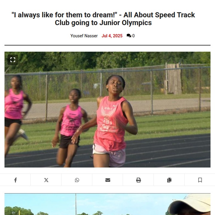 Speedsters Eye Junior Olympics Glory!