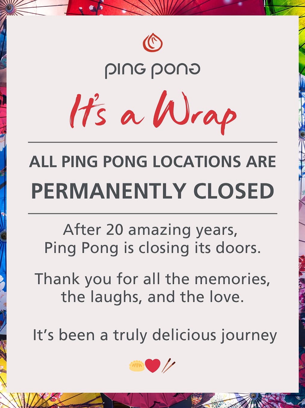 Ping Pong Dim Sum Shuts Down 😭