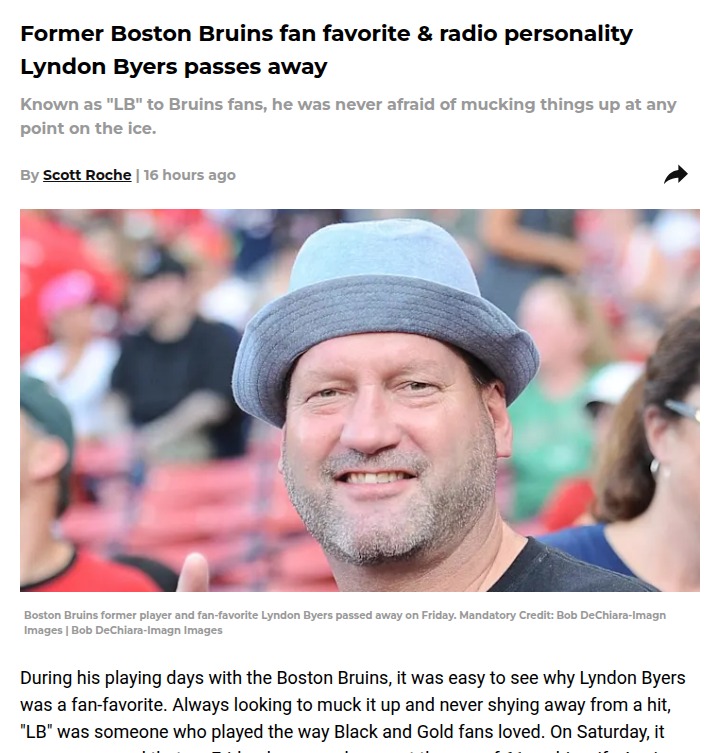 Remembering LB: Bruins’ Enforcer & Voice