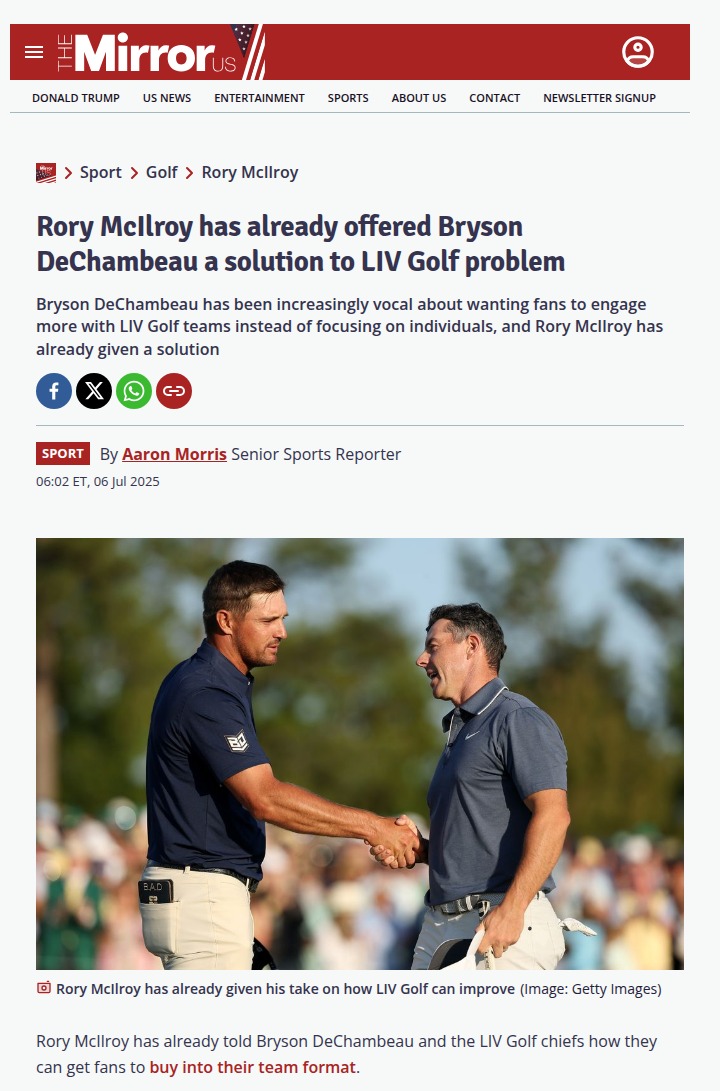 Rory’s Team Play Fix for LIV’s Bryson